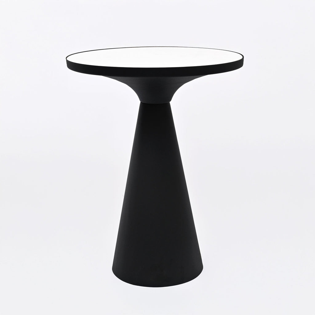 Ronde marmeren kegeltafel - Zwart metaal - Eigentijdse stijl
