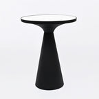 Ronde marmeren kegeltafel - Zwart metaal - Eigentijdse stijl
