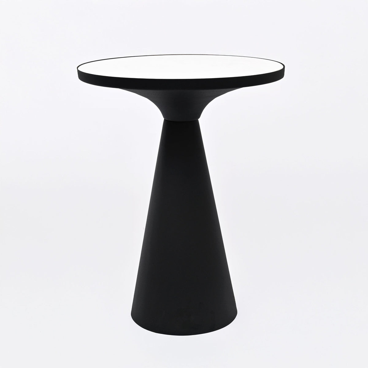 Ronde marmeren kegeltafel - Zwart metaal - Eigentijdse stijl