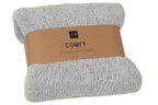 J-Line deken Chenille - polyester - grijs