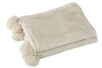 J -Line Plaid Pompon - Polyester - Beige/menthe - 170 x 130 cm