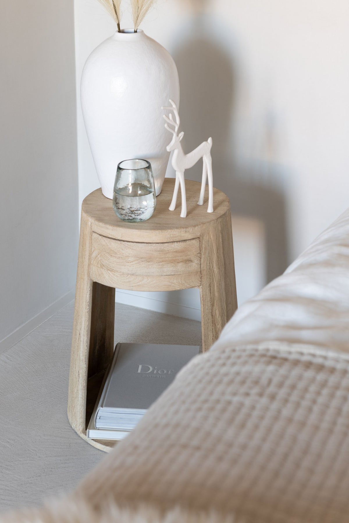 J-Line Bijzettafel Drawn Mango Hout/Mdf Naturel