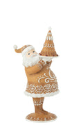 J-Line Peperkoek Kerstman Cake Resine Bruin
