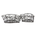 Opbergdoos Set van 2 16x16x5 / 12x12x5 cm Bruin Metaal