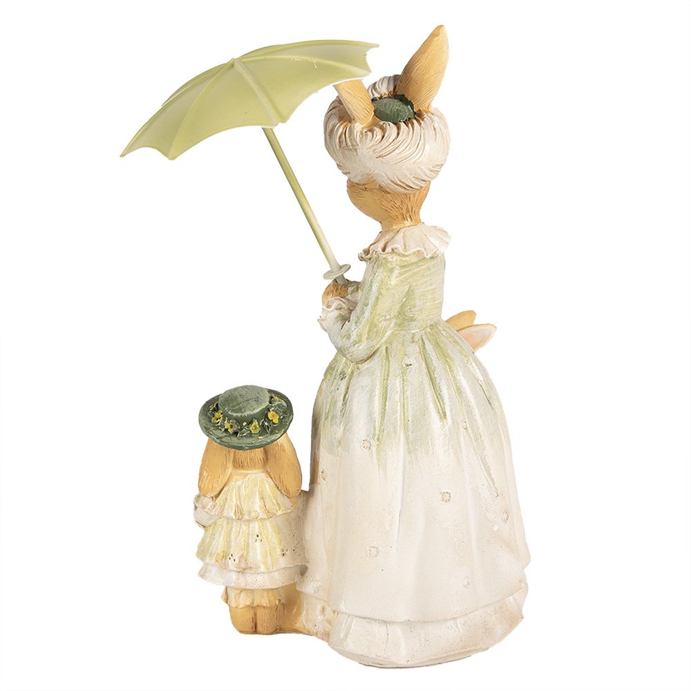 Beeld Konijn 21 cm Bruin Groen Polyresin