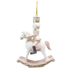 Kersthanger Hobbelpaard 9 cm Roze Kunststof Kerstdecoratie