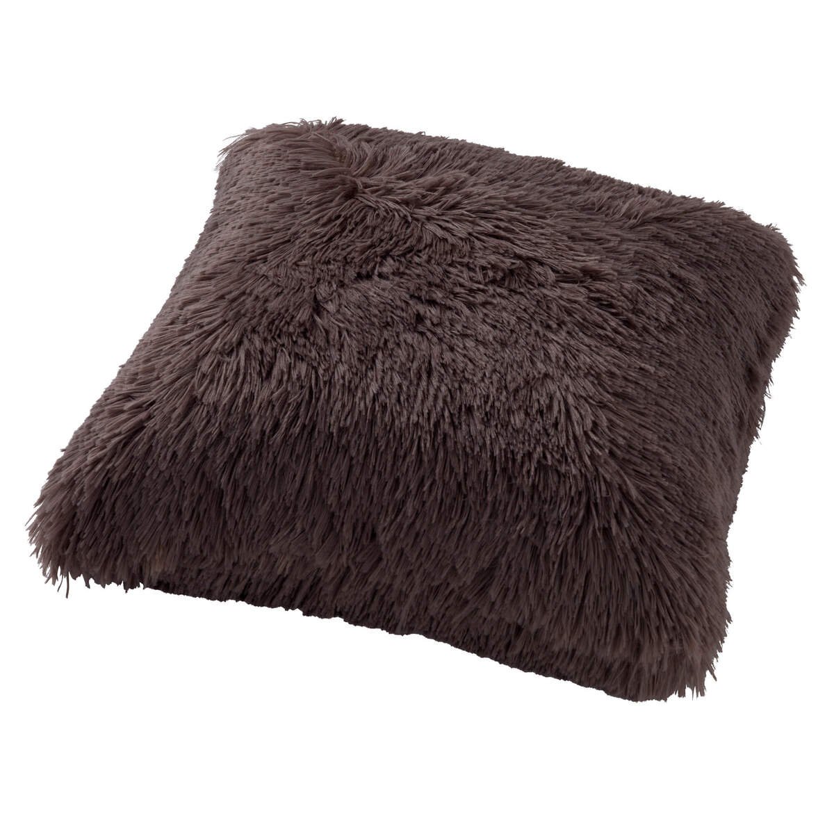 Nederlands Decor Fluffy - Decoratief kussen 60x60 cm - Super Soft - XL Cushion - Driftwood - Taupe