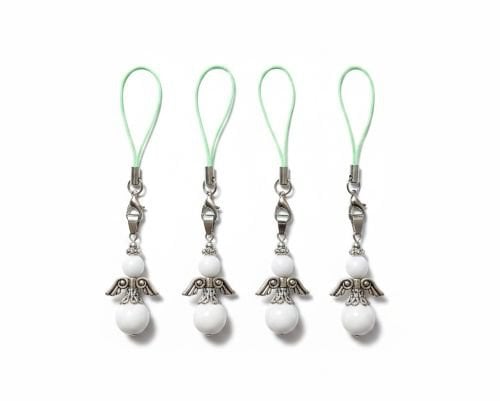 Beschermengel van natuursteen witte Jade (4 stuks)