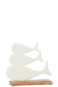 J-Line decoratie Walvis Op Voet - aluminium - wit - large