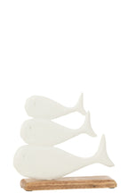 J-Line decoratie Walvis Op Voet - aluminium - wit - large
