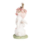Decoratie Beeld Konijn 15 cm Wit Roze Kunststof