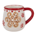 Mok 375 ml Wit Keramiek Sneeuwvlokken