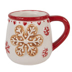 Mok 375 ml Wit Keramiek Sneeuwvlokken