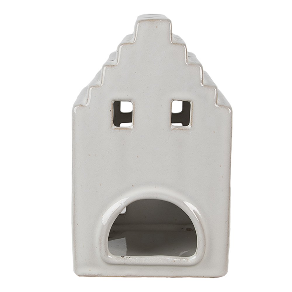 Waxinelichthouder Huis 17 cm Beige Porselein