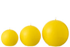 J-Line Kaars Bol Wax Fluo Geel - 50 Uur