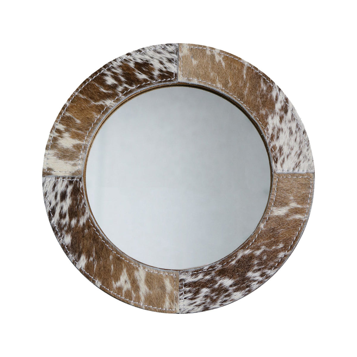 Spiegel rond standaard koe bruin/wit 25cm*
