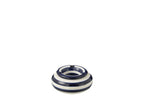 J-Line asbak Granada Stripes - keramiek - wit/blauw - small