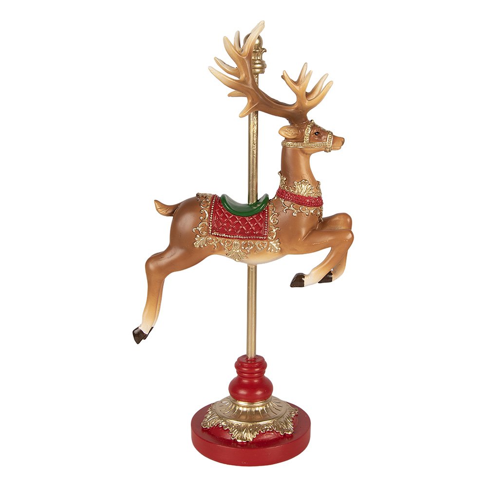 Kerstdecoratie Beeld Hert 18x10x35 cm Bruin Kunststof