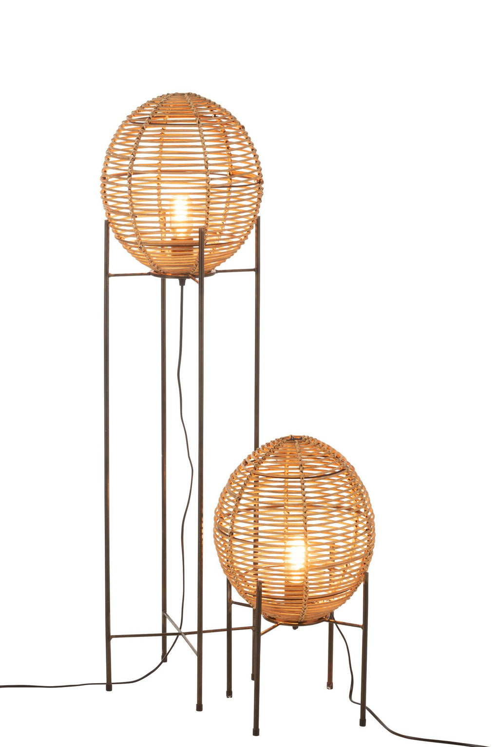 J-Line vloerlamp Op Frame - metaal/rotin - naturel- LC