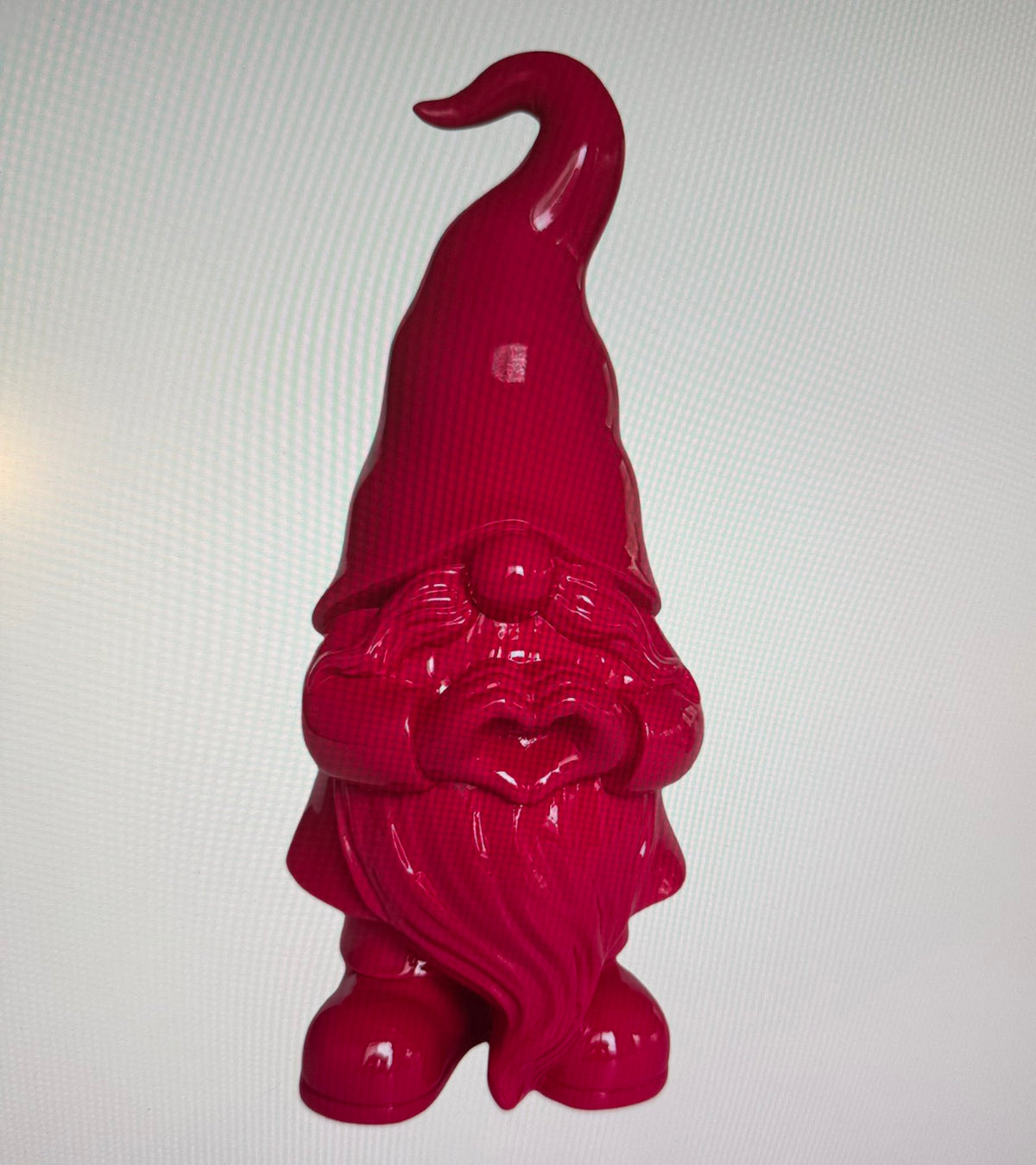 Polyresin kabouter hart fuchsia