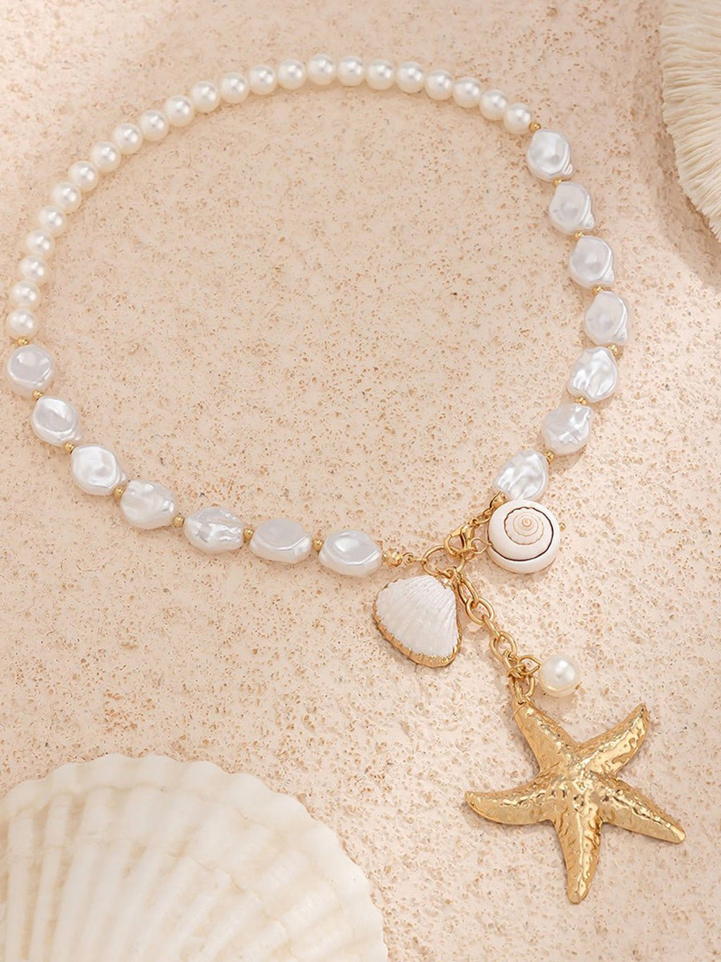 Vergulde ketting – mode-sieraden – pareldetail – lengte 45,7 cm