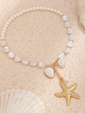 Vergulde ketting – mode-sieraden – pareldetail – lengte 45,7 cm