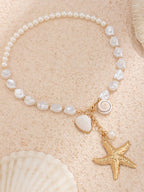 Vergulde ketting – mode-sieraden – pareldetail – lengte 45,7 cm