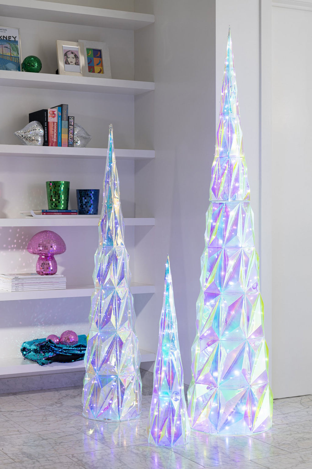 J-Line decoratie Boom - kunststof - mix - L - LED lichtjes