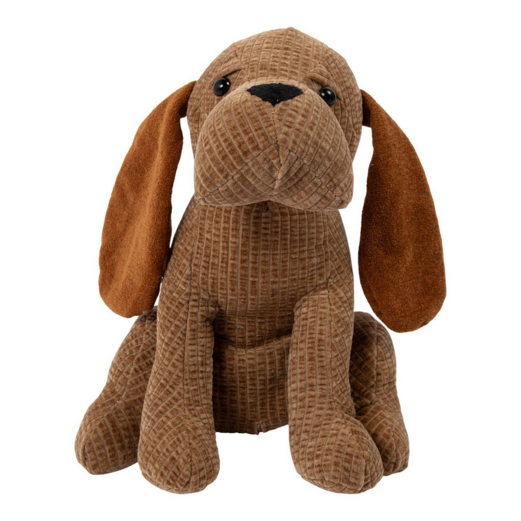 Deurstopper hond quilted bruin 20x17x27cm
