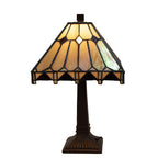 Tiffany Tafellamp 23x23x38 cm Beige Glas Bureaulamp