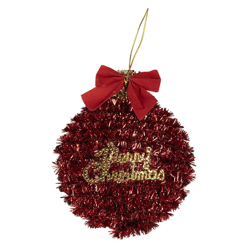 Kersthanger Kerstbal 12x4x14 cm Rood Kunststof