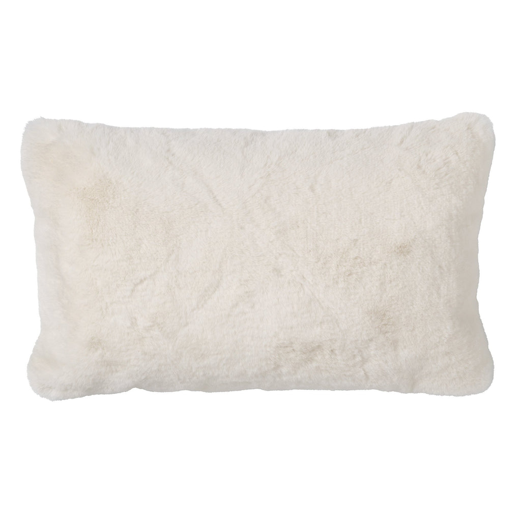 Dutch Decor Zaya - Kussen 30x50 cm - Imitatiebont look - Sneeuwwitje - Wit