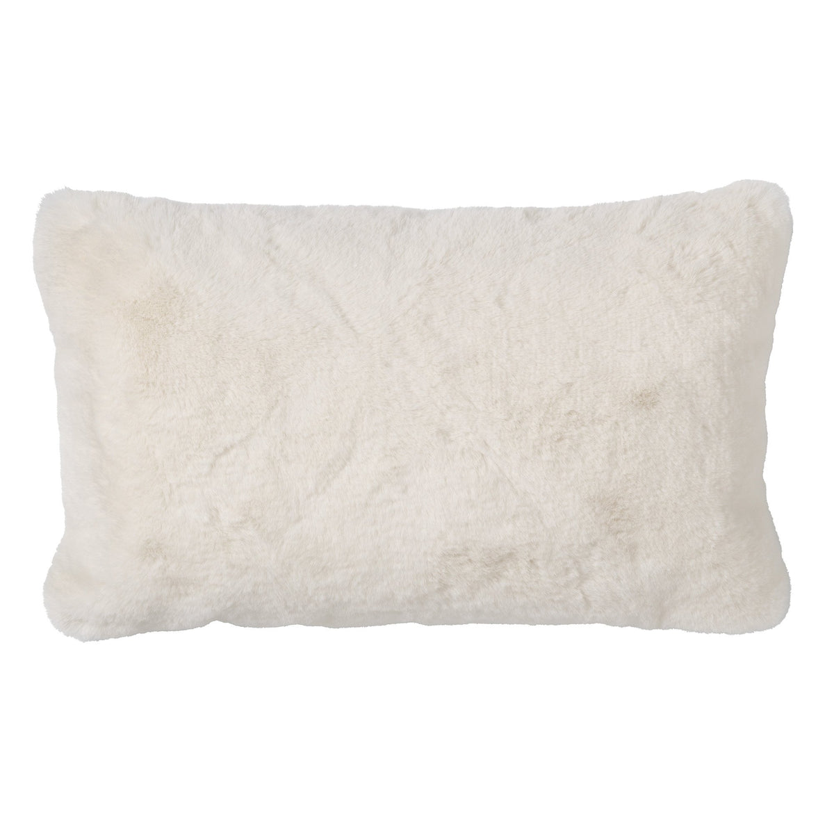 Dutch Decor Zaya - Kussen 30x50 cm - Imitatiebont look - Sneeuwwitje - Wit