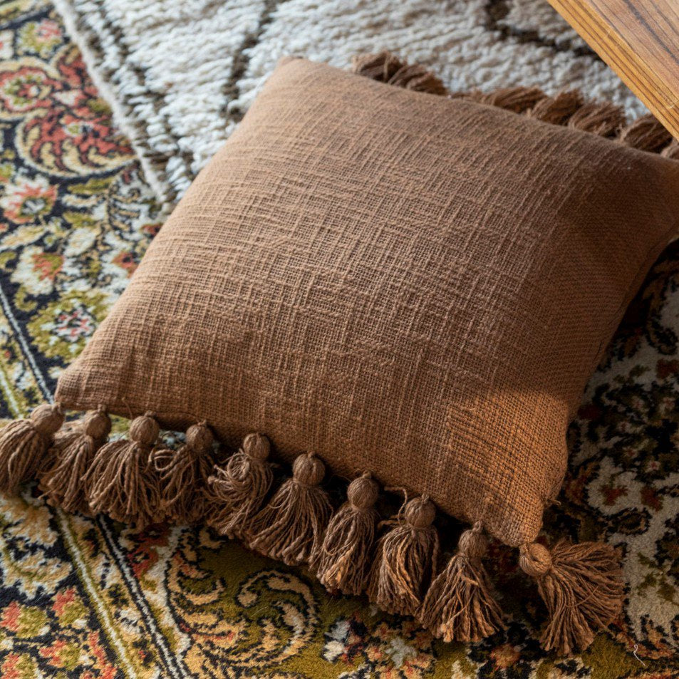 Dutch Decor Ruby - Kussen 45x45 cm Tabaksbruin - bruin
