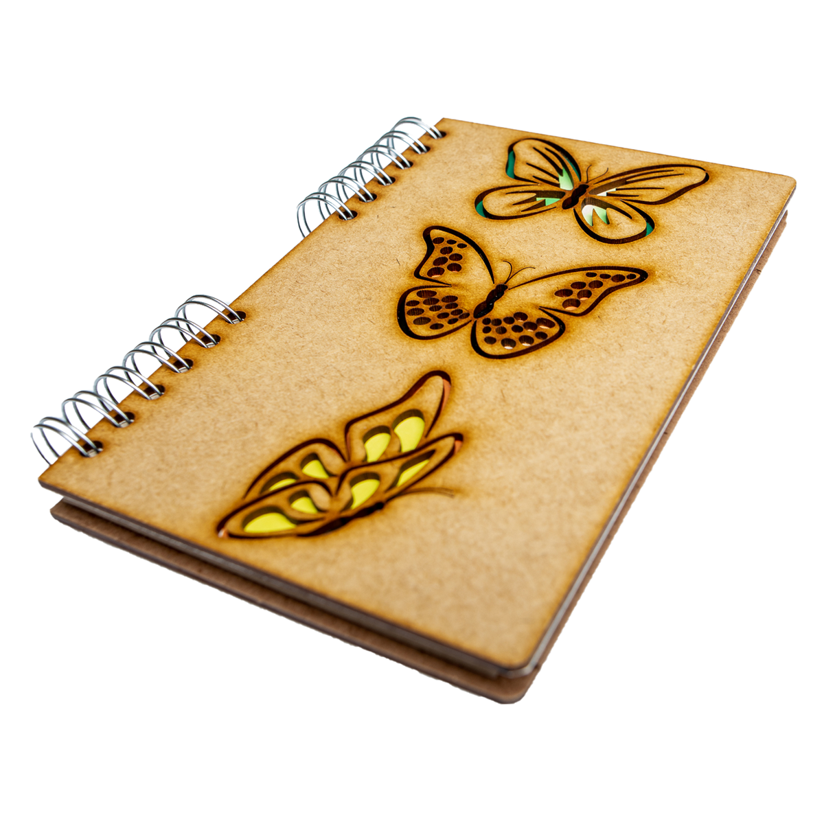 Duurzaam Houten Notitieboek – Komoni – Butterflies – Gerecycled papier
