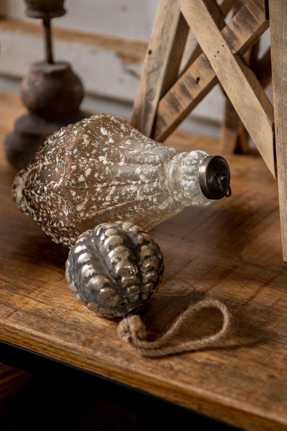 Kerstbal Ø 9 cm Bruin Glas Kerstdecoratie