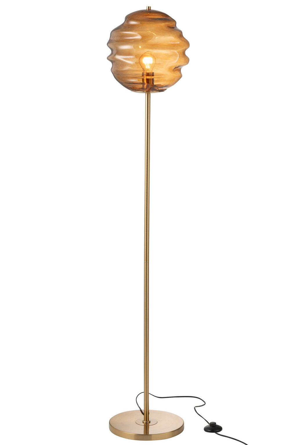 J-Line staanlamp Bijenkorf - glas - bruin