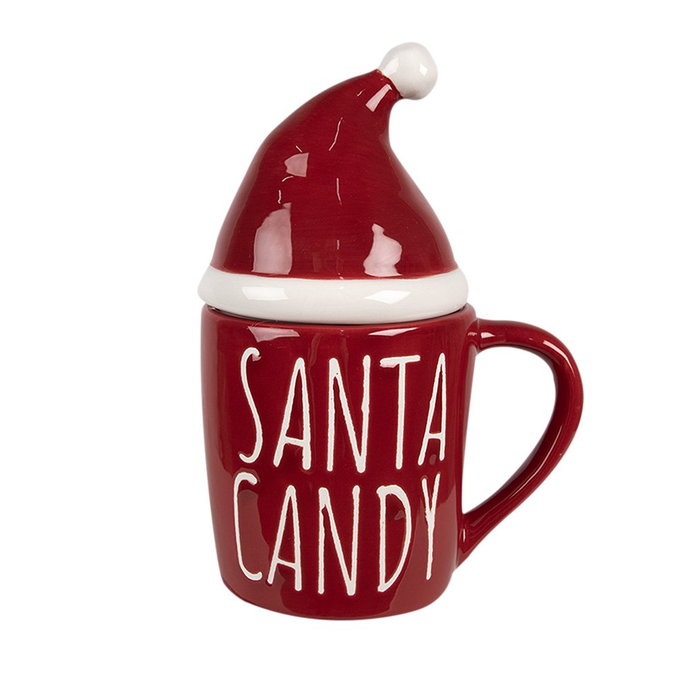 Mok Kerstmuts 300 ml Rood Keramiek Drinkbeker