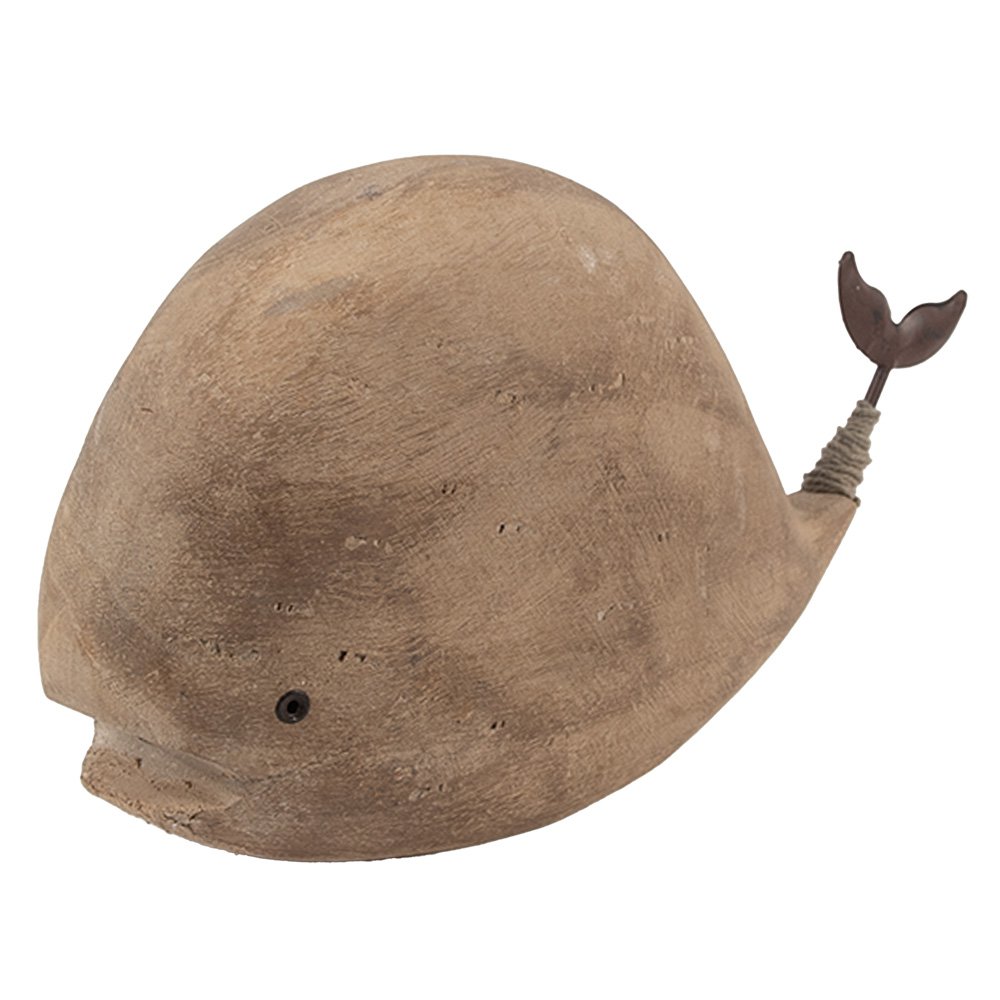 Decoratie Beeld Walvis 26x7x14 cm Bruin Hout