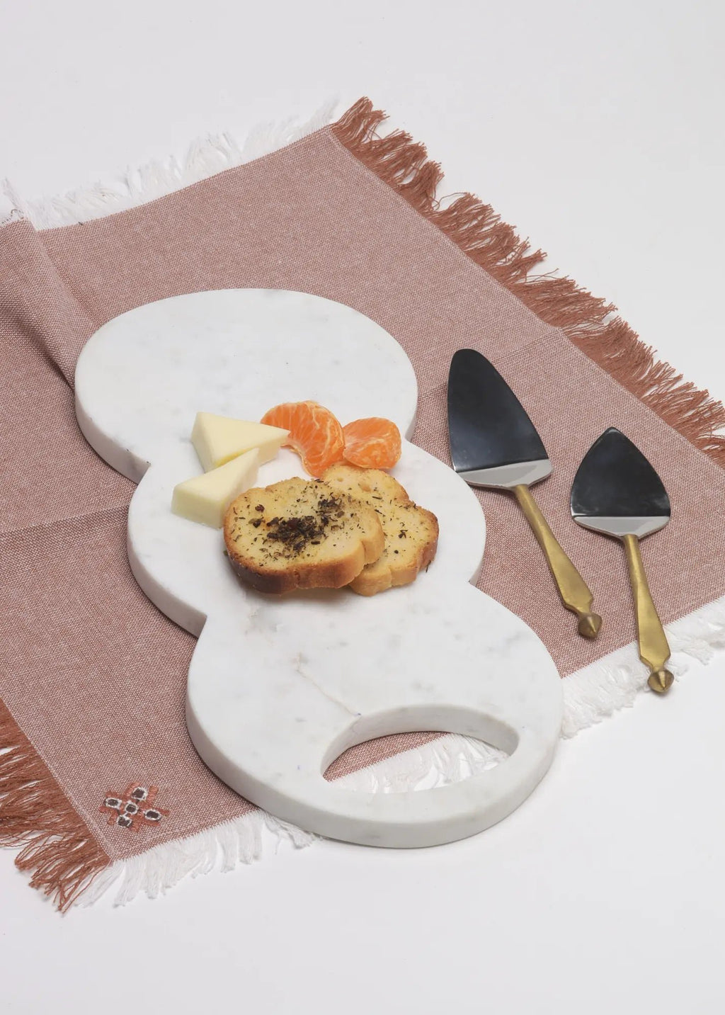 Wit marmeren dienblad Cloud Design - Donutvorm