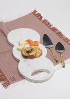 Wit marmeren dienblad Cloud Design - Donutvorm