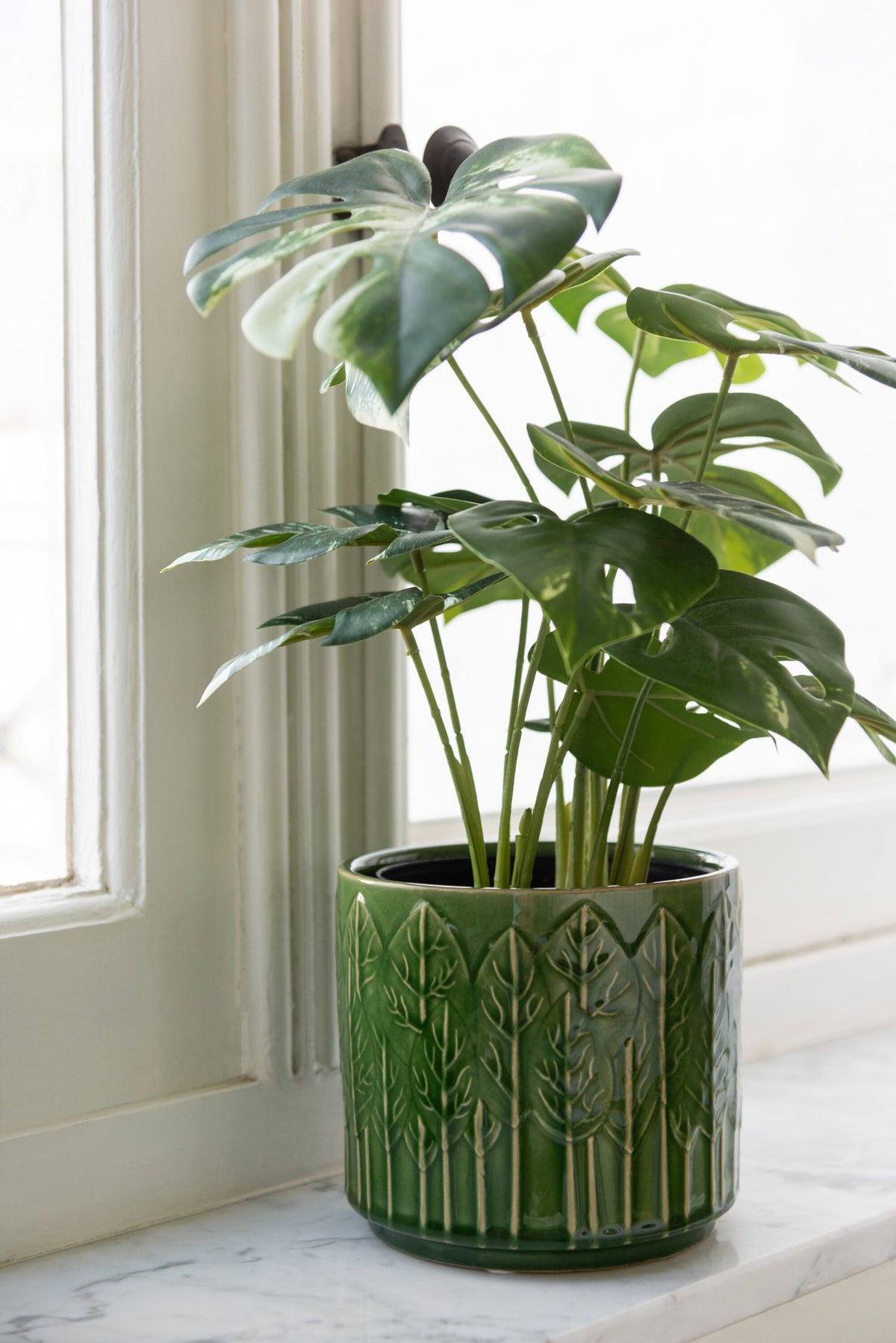 J-Line Monstera in pot - kunststof - groen