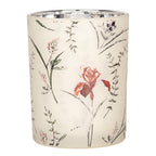 Theelichthouder Set van 2 Ø 7x8 / 10x13 cm Beige Glas Bloemen