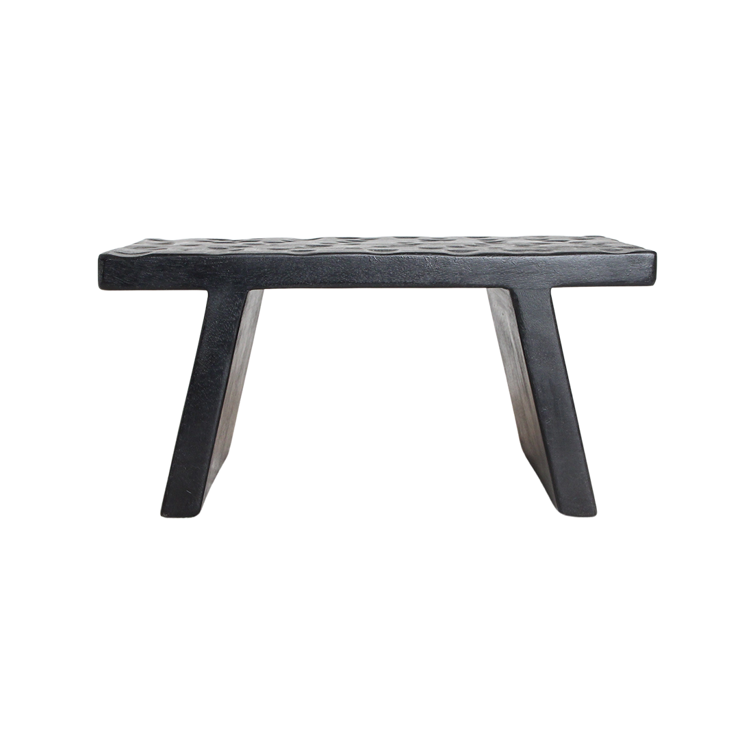Mangohouten kruk/bijzettafel zwart