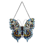 Glaspaneel Tiffany Vlinder 40x60 cm Blauw Glas Glaskunst