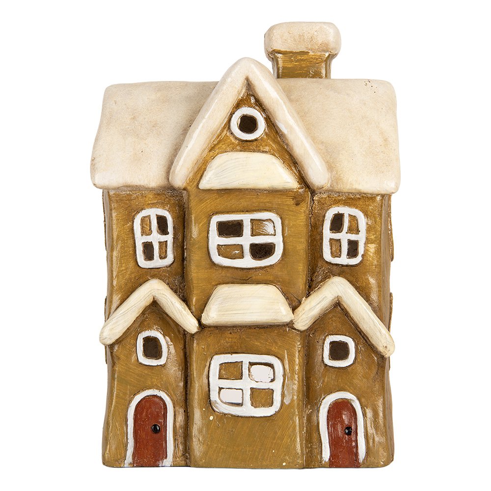 Waxinelichthouder Huis 23x15x33 cm Bruin Keramiek