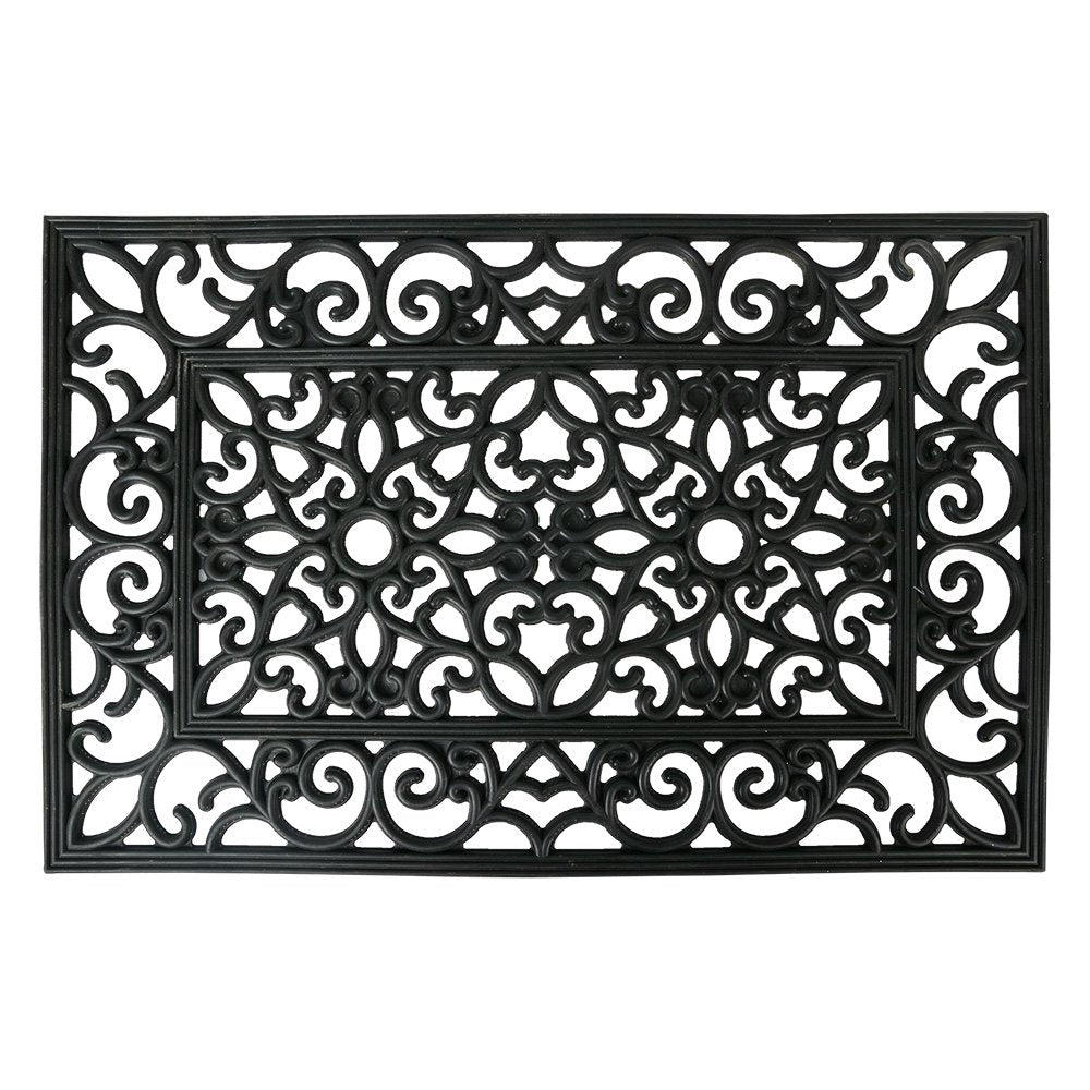 Deurmat 60x40 cm Zwart Rubber