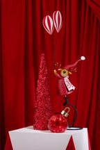 J-Line decoratie Kegel Pailletten Schuim - kunststof - rood - S
