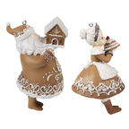 Kersthanger Set van 2 13 cm Bruin Kunststof Gingerbread man Kerstboomversiering