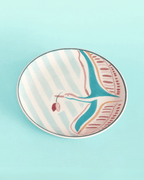 Veldleeuwerik Handbeschilderd Keramisch Rond Bord Curve 16Cm